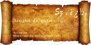 Szojka Ágota névjegykártya